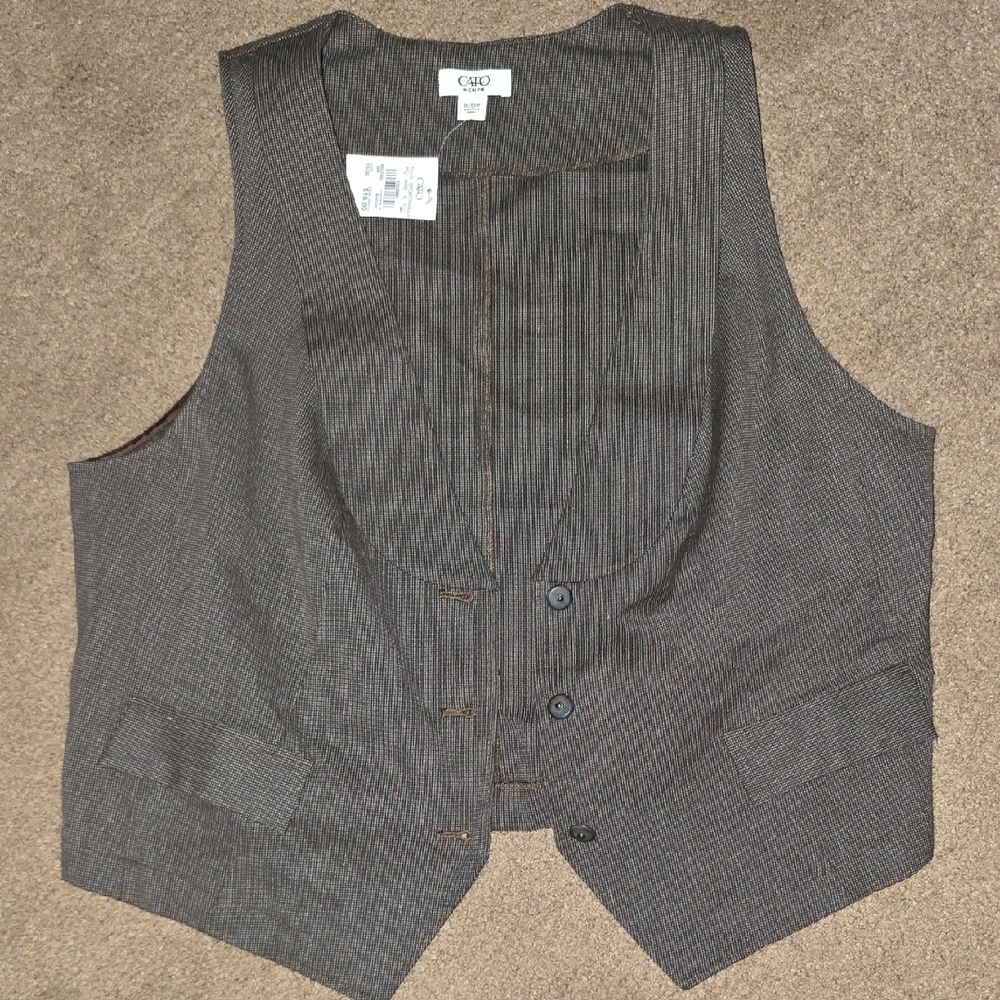 Cato Brown Pinstripe Vest